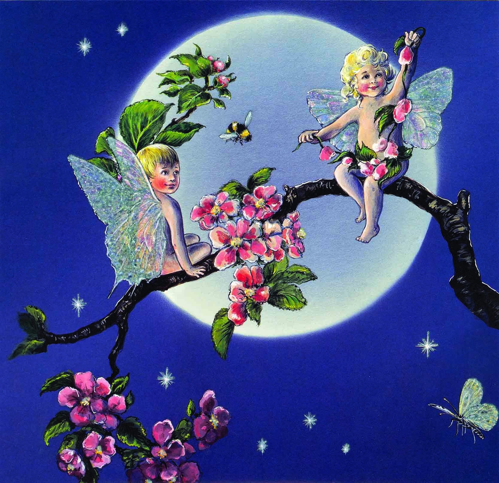 Flowers Branch Lovely Angels Wallpaper AJ Wallpaper