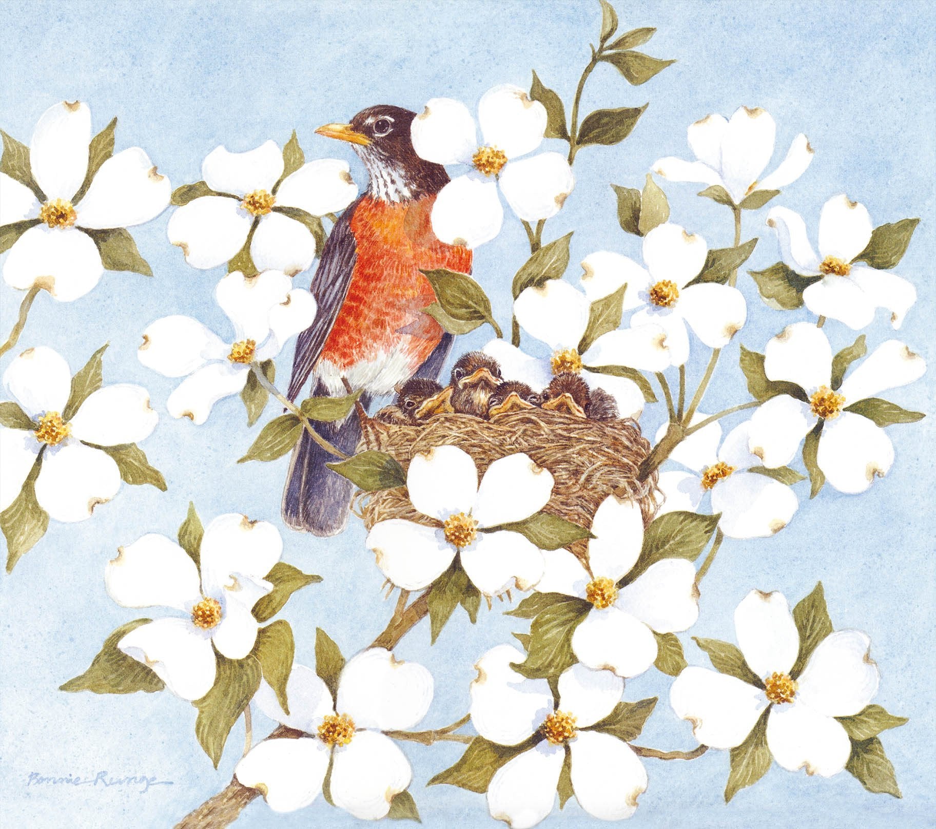 Flowers Branch Birds Nest Wallpaper AJ Wallpaper