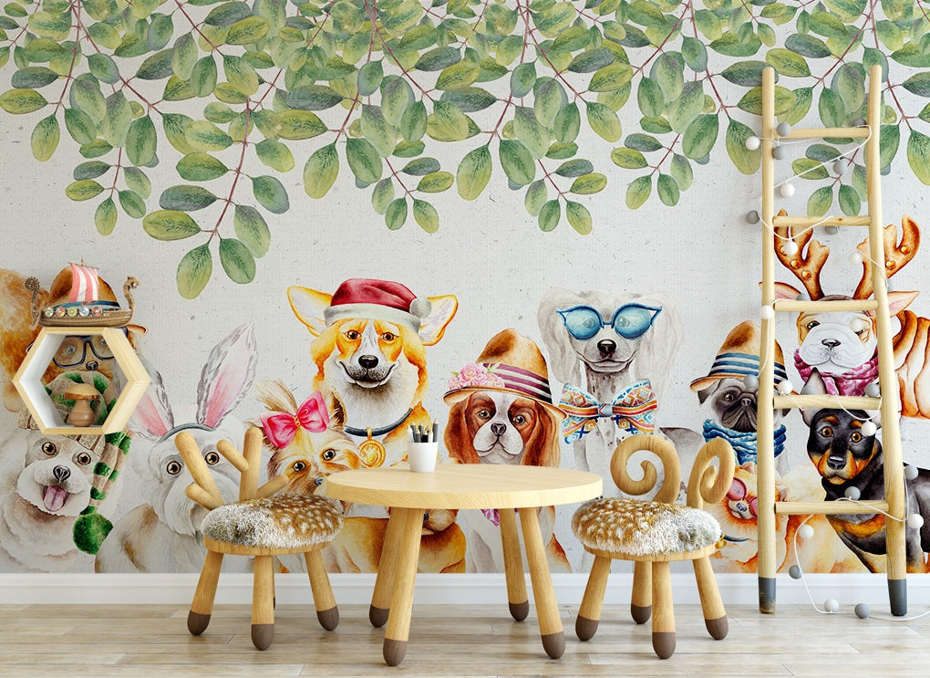 3D Hat Puppy WC502 Wall Murals