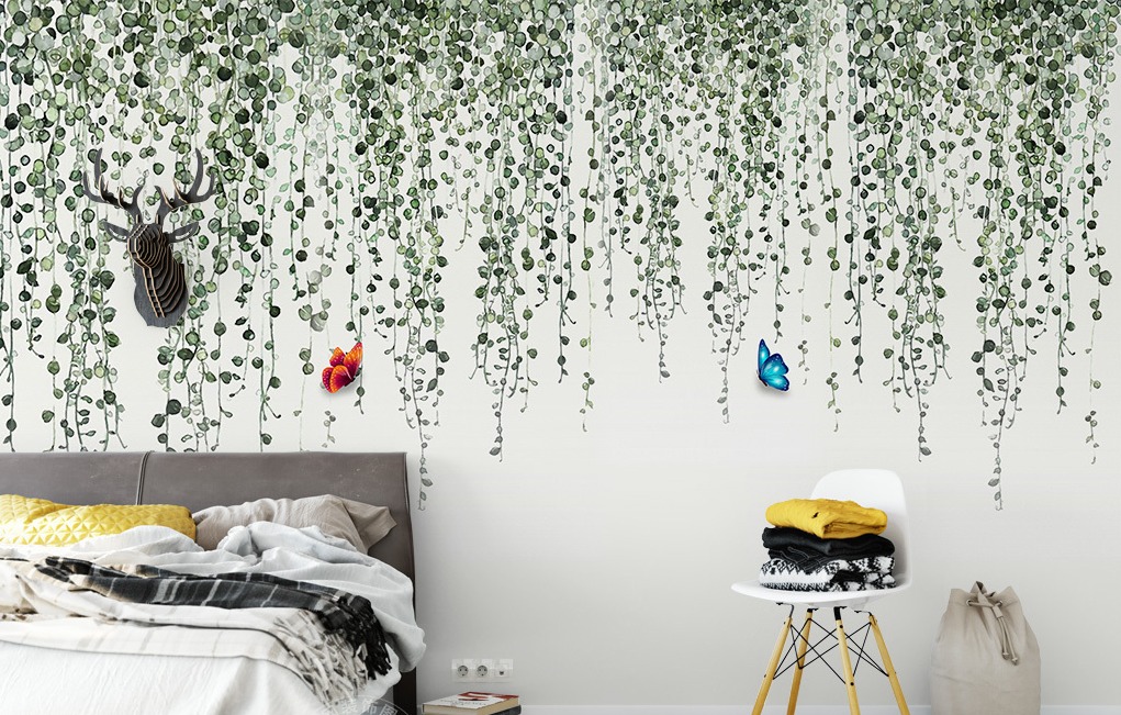 3D Green Leaf 2041 Wall Murals