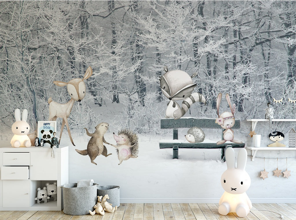 3D Snow Hedgehog WC521 Wall Murals