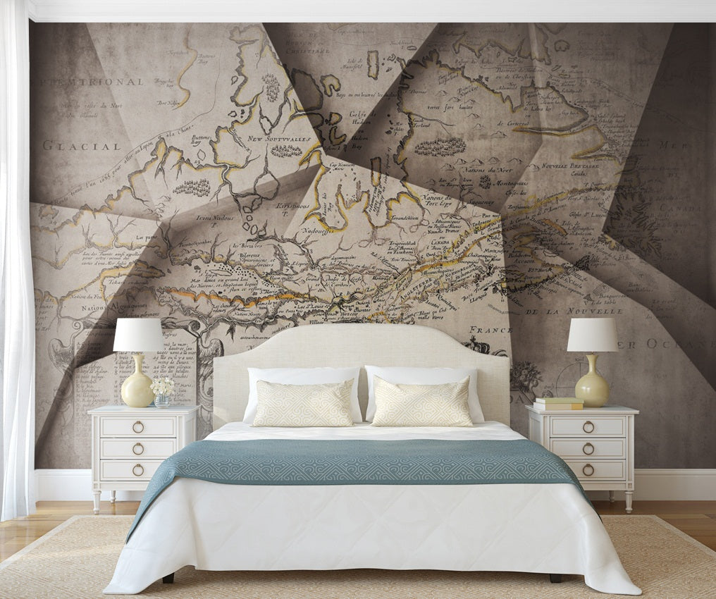 3D Paper Map WC475 Wall Murals