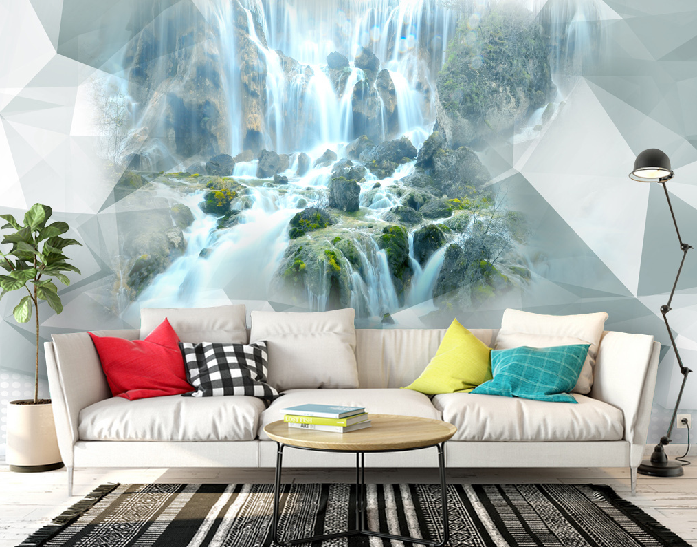 3D Stream Stones 2058 Wall Murals