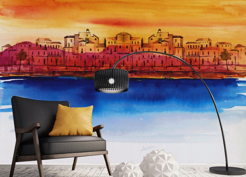 3D Sea City 2048 Wall Murals