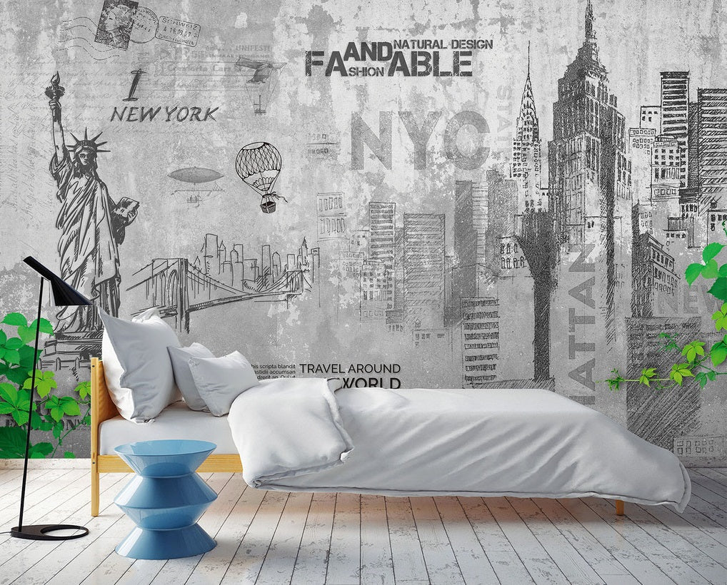 3D Sketch Building WC544 Wall Murals