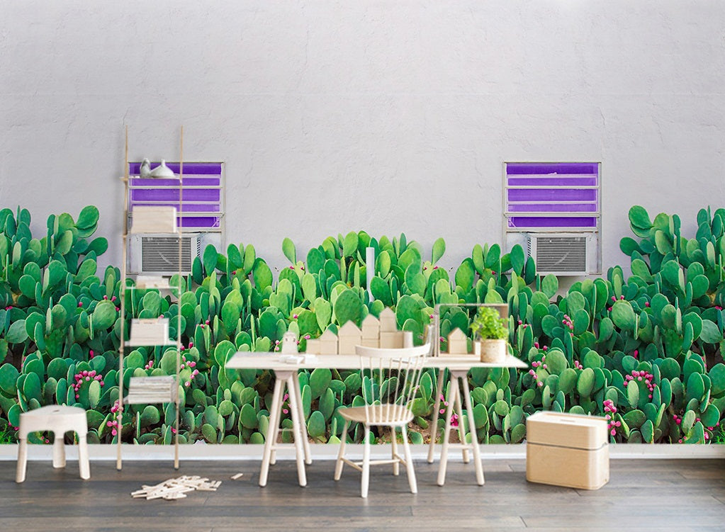 3D Green Cactus 2049 Wall Murals