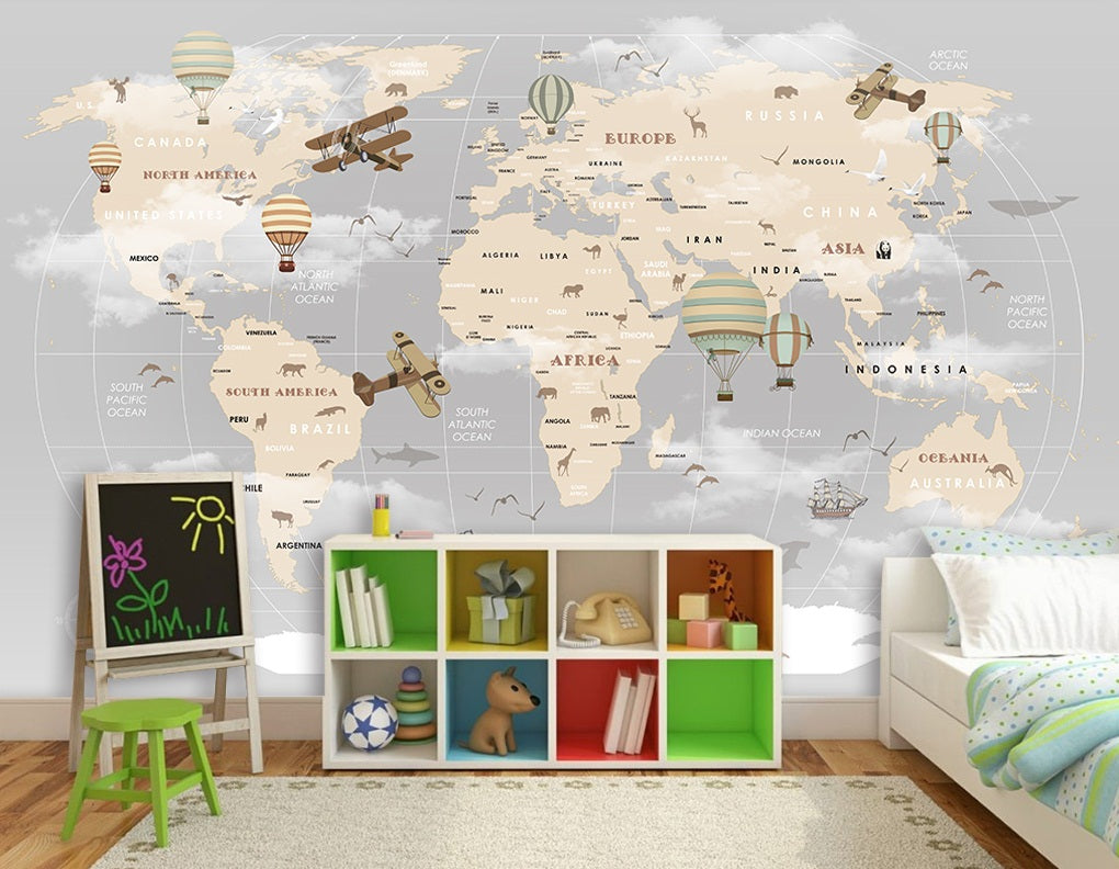 3D Balloon Map 2080 Wall Murals