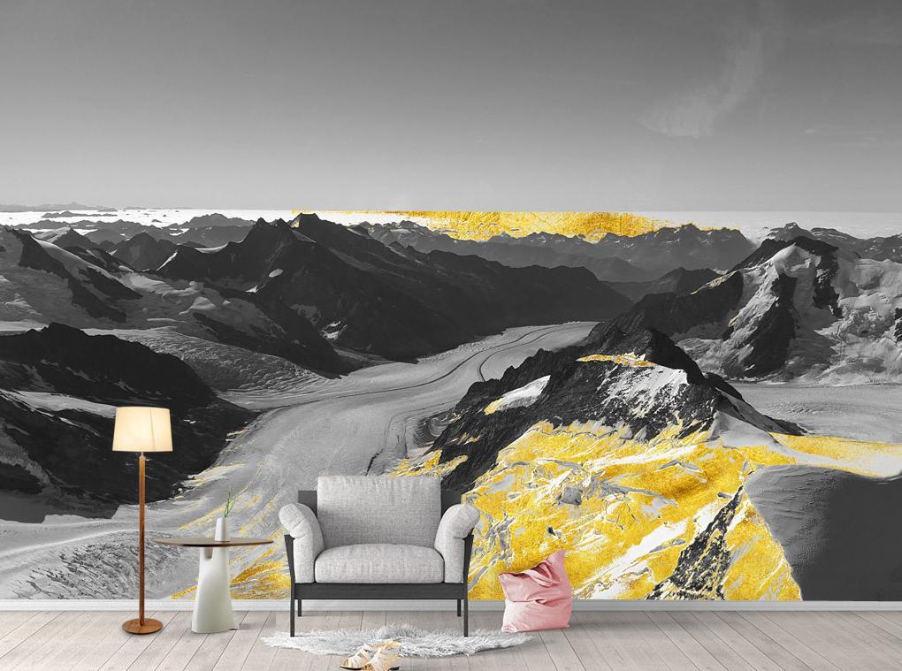 3D Yellow Mountain 187 Wallpaper AJ Wallpaper