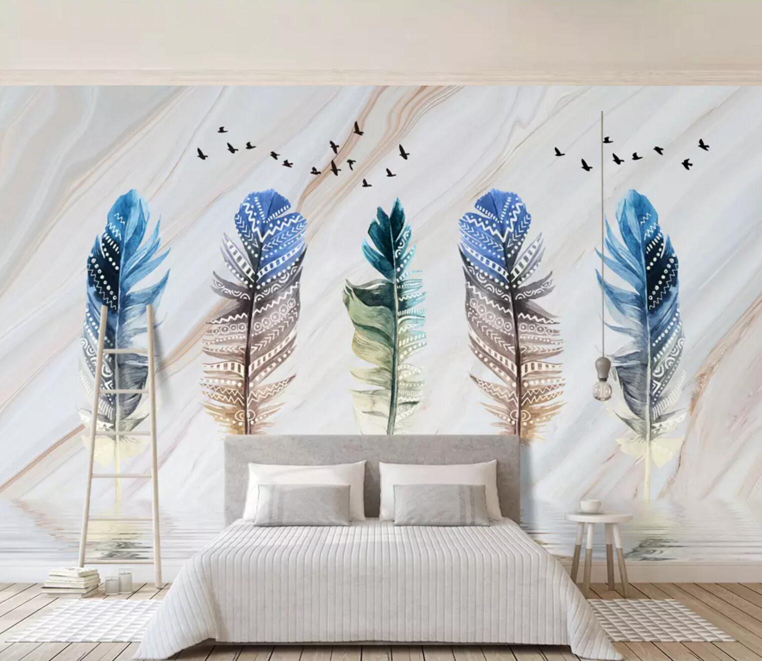 3D Pattern Feather WC775 Wall Murals