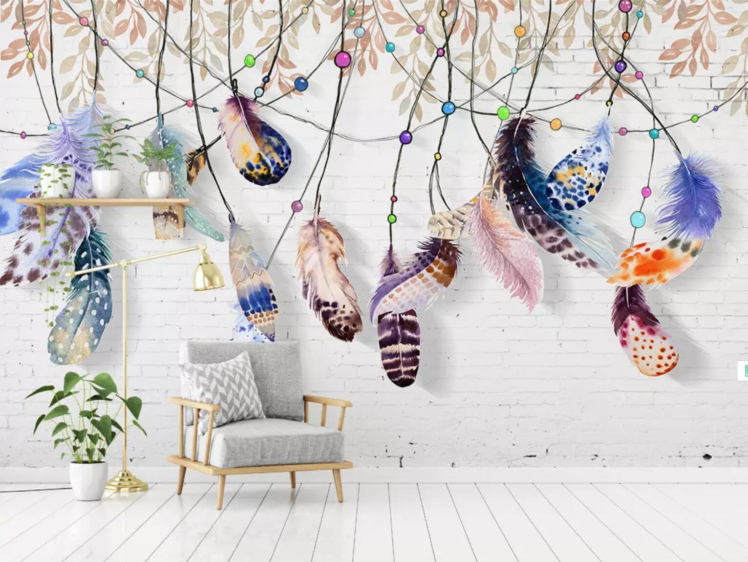 3D Feather Decoration 146 Wallpaper AJ Wallpaper