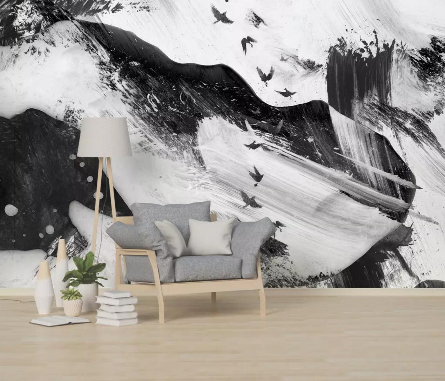 3D Swallow Flying WC615 Wall Murals