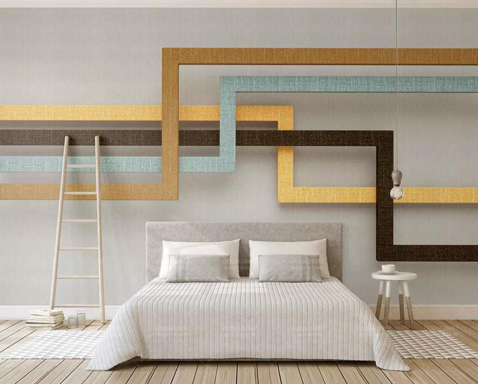 3D Yellow Stripes WC596 Wall Murals