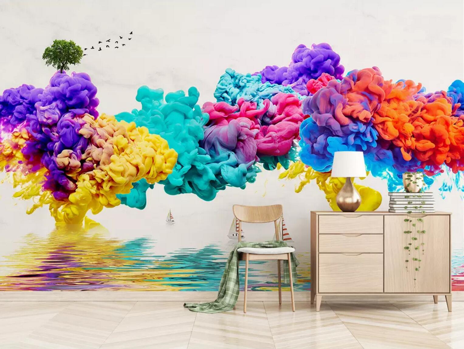 3D Color Cloud WC460 Wall Murals