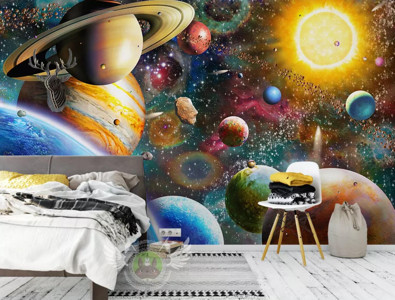 3D Cosmic Planet WC366 Wall Murals