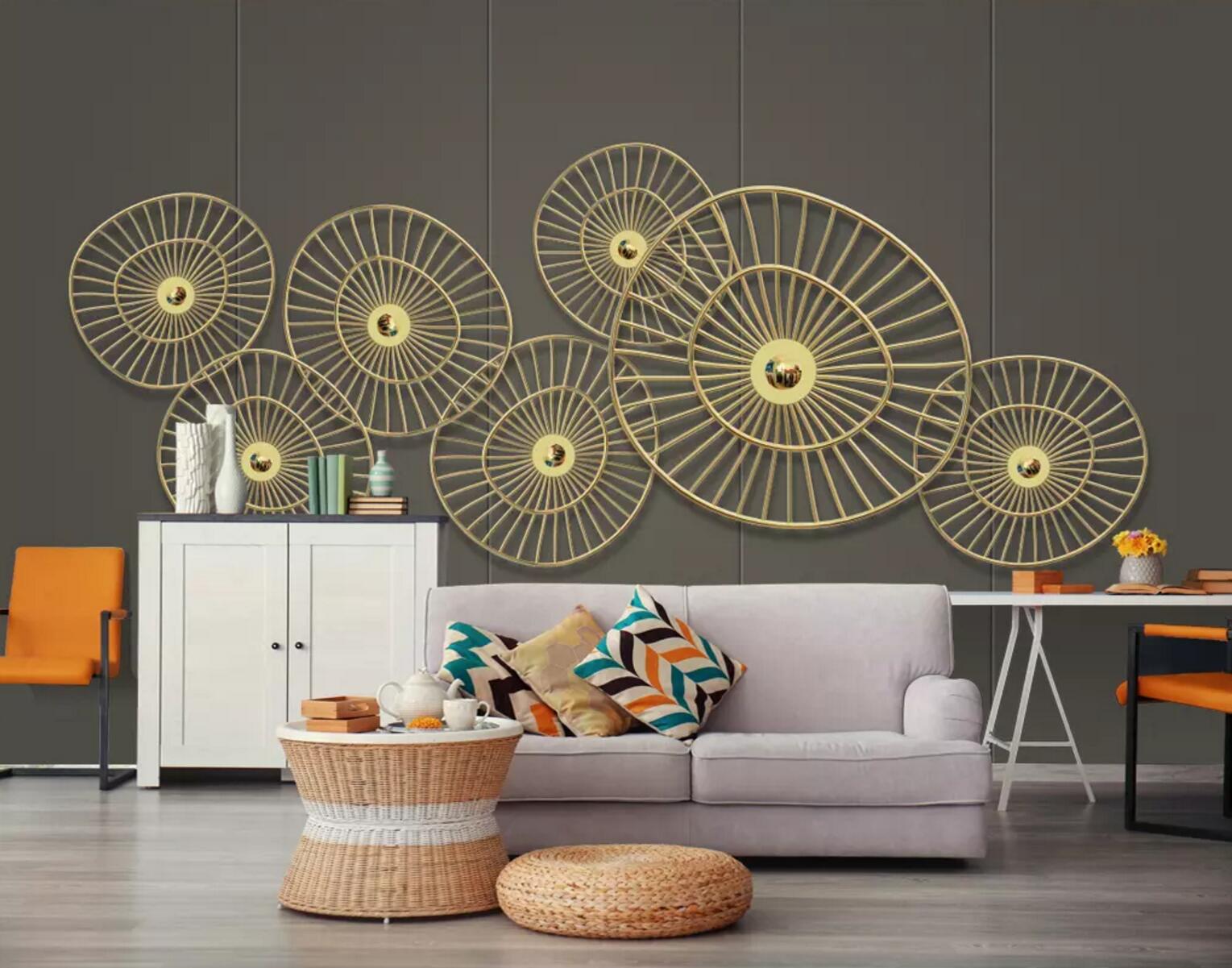 3D Metal Round WC753 Wall Murals