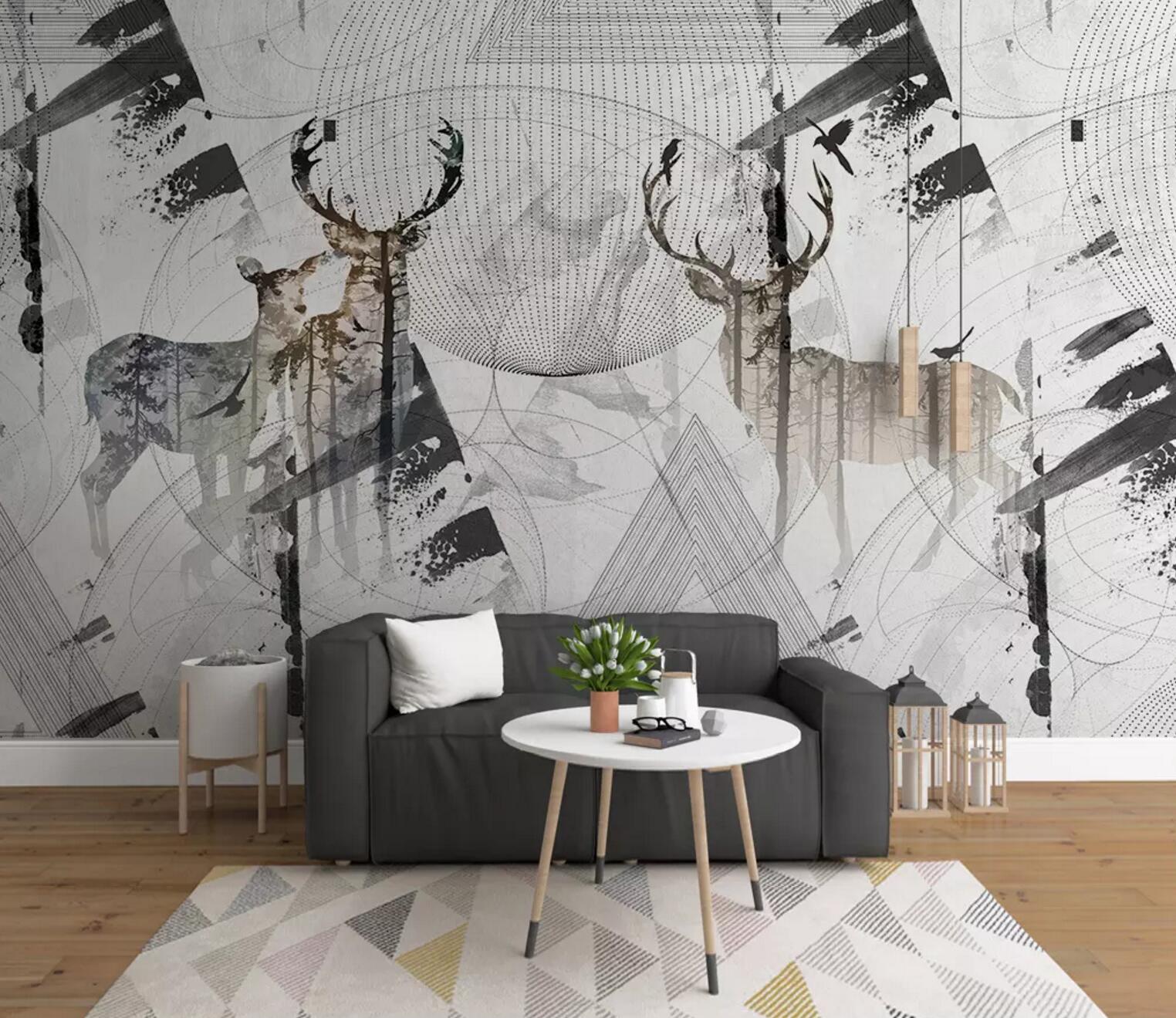 3D Fawn Shadow WC608 Wall Murals