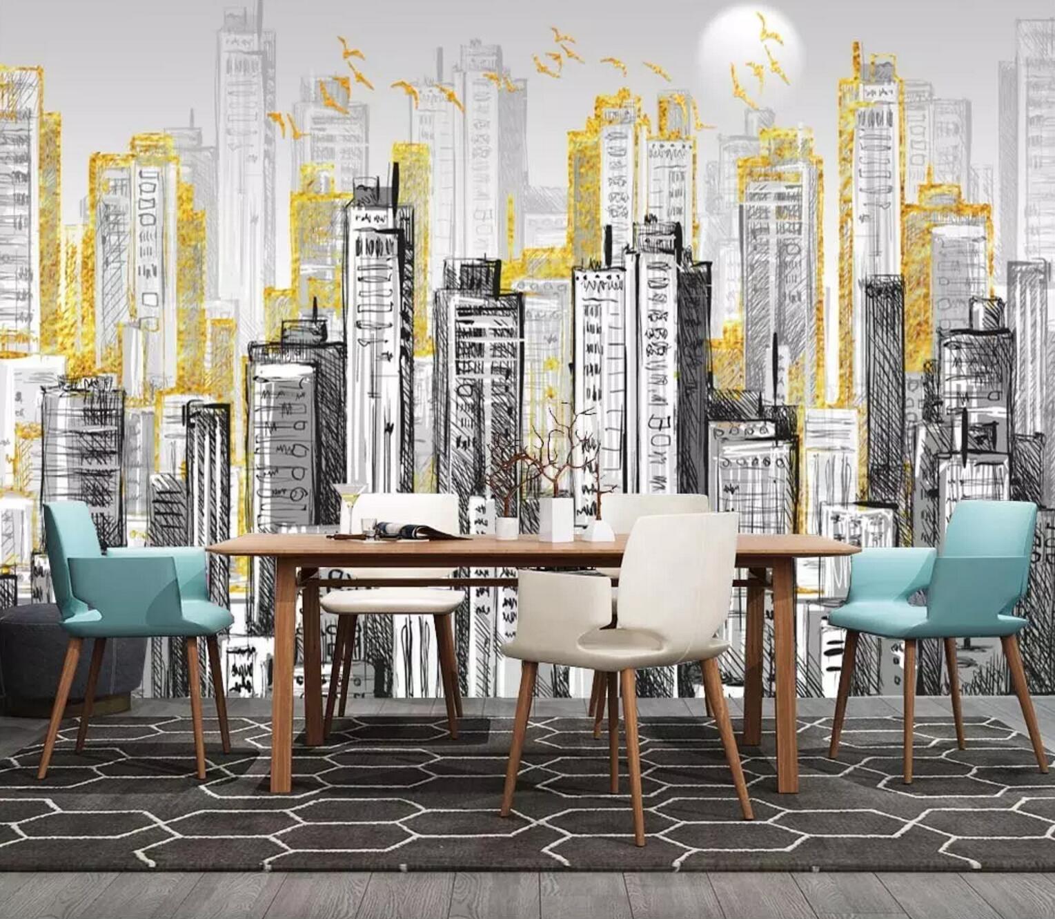 3D Graffiti City Building WC734 Wall Murals