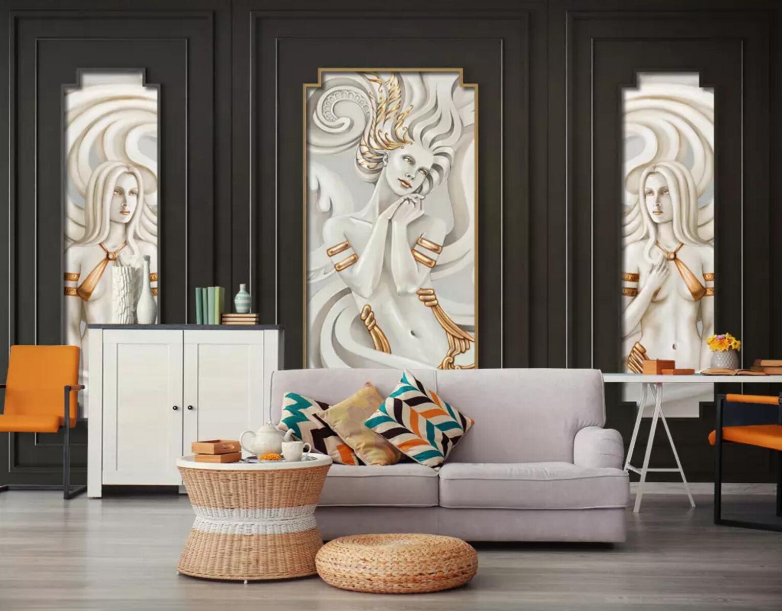 3D Sculpture Woman WC748 Wall Murals