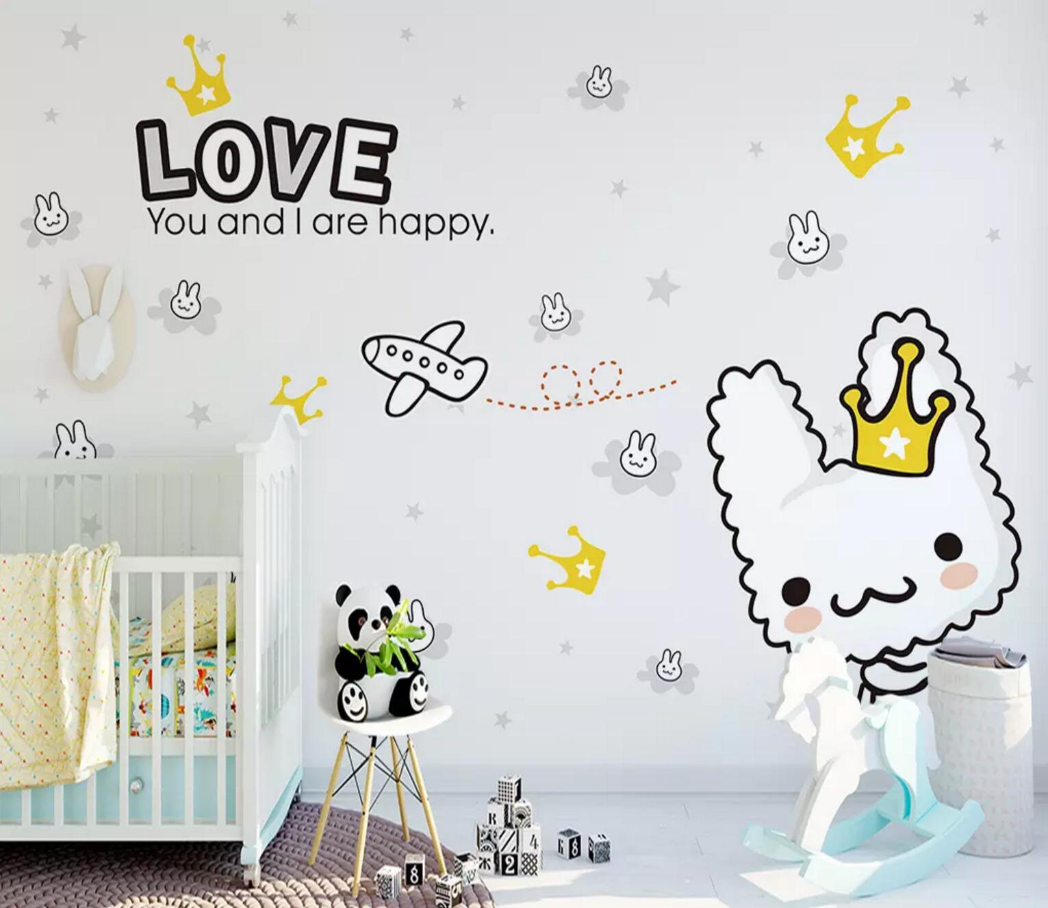 3D White Kitten Plane WC789 Wall Murals