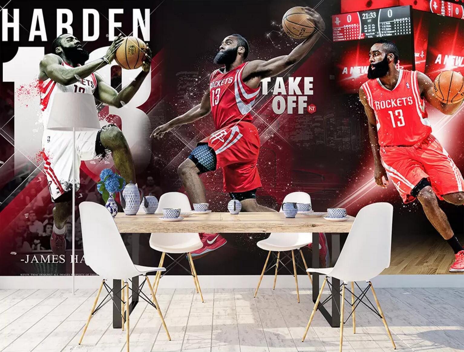 3D Basketball Player WC632 Wall Murals
