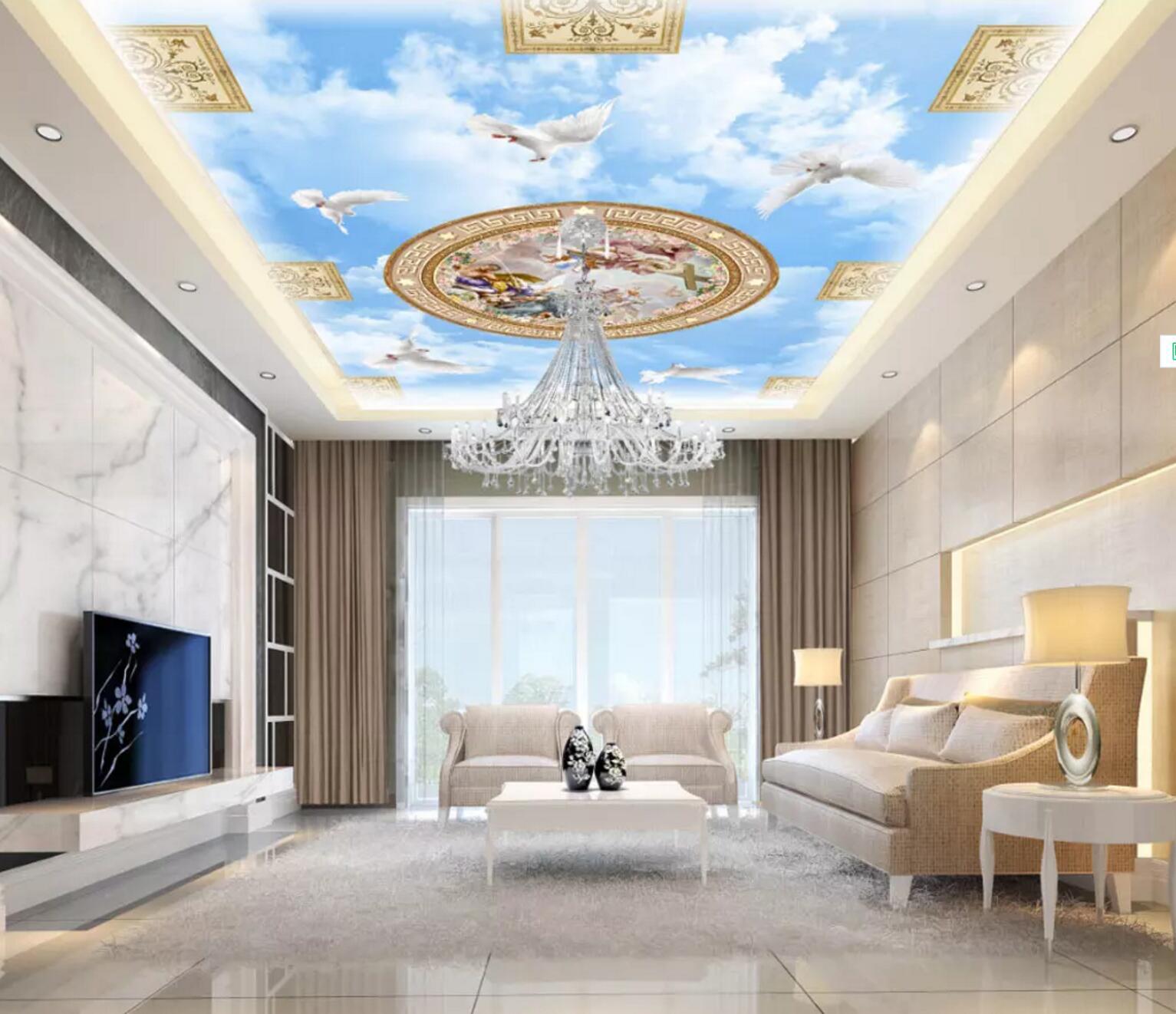 Circle Pattern Pigeon 040 Wallpaper AJ Wallpaper