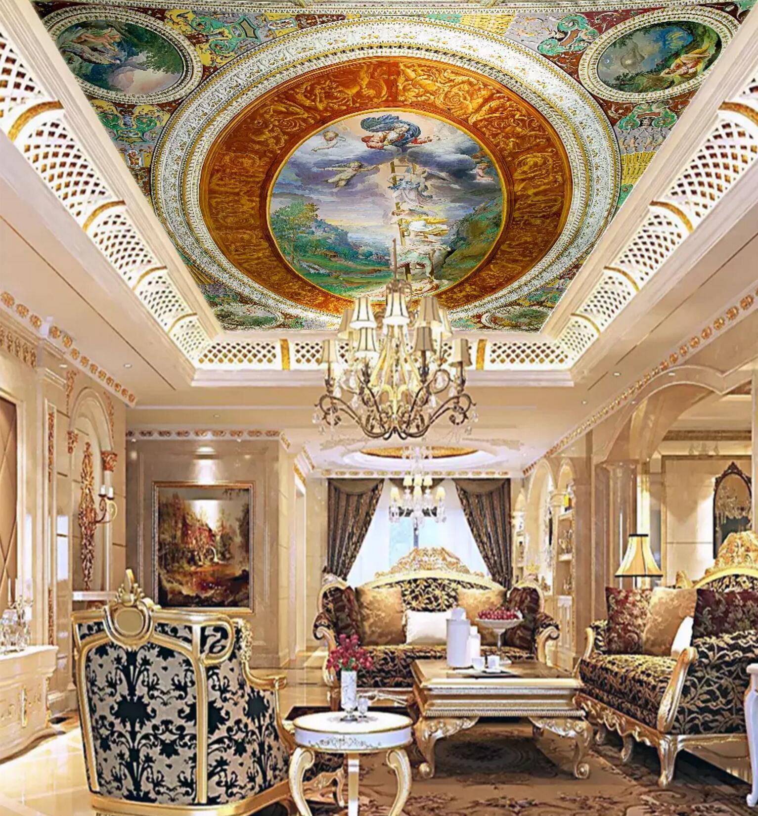 Elliptical Pattern Painting 002 Wallpaper AJ Wallpaper