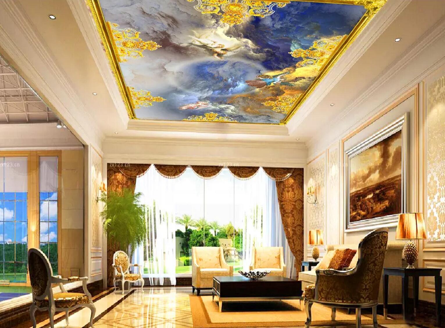 Golden Frame Angel 019 Wallpaper AJ Wallpaper