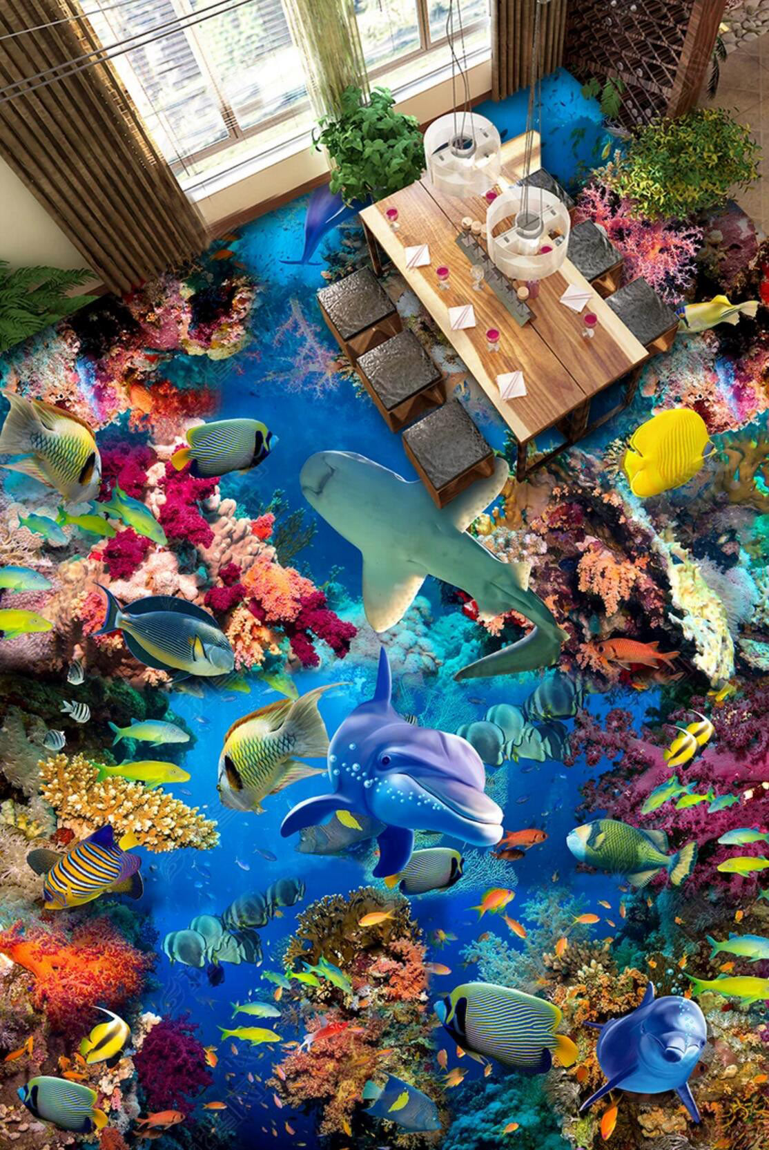 3D Various Fish 034 Floor Mural Self-Adhesive Sticker Bathroom Non-slip Waterproof Flooring Murals