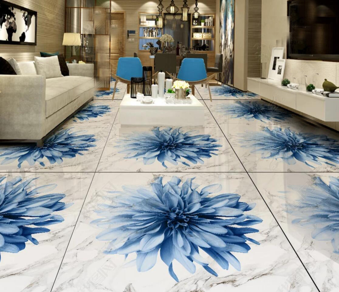 3D Blooming Orchid 078 Floor Mural Self-Adhesive Sticker Bathroom Non-slip Waterproof Flooring Murals