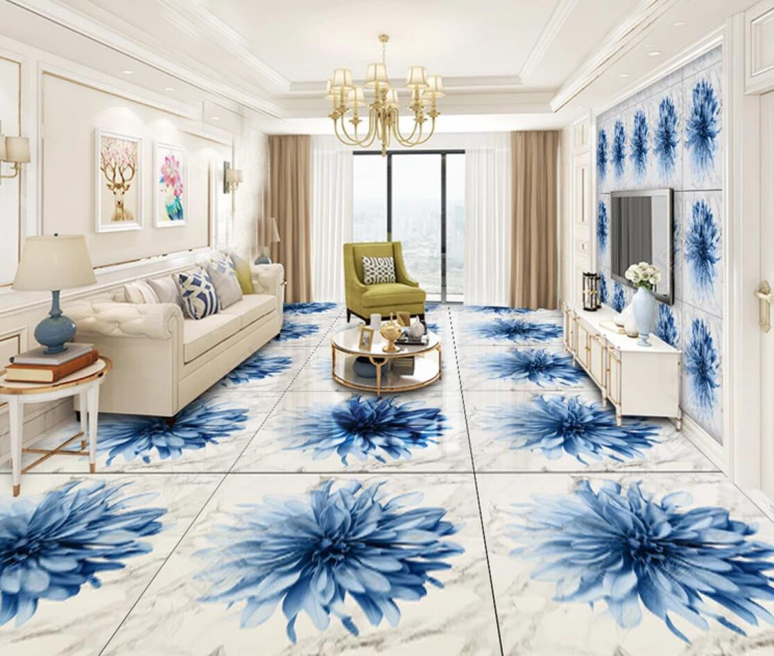 3D Blooming Orchid 078 Floor Mural Self-Adhesive Sticker Bathroom Non-slip Waterproof Flooring Murals