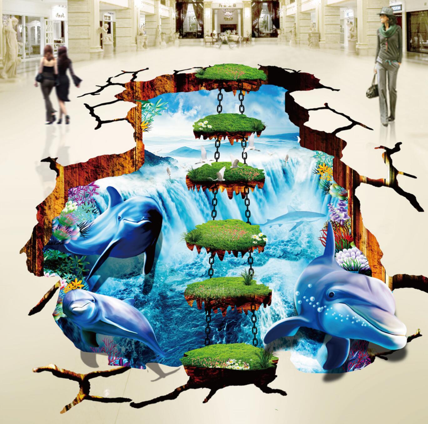 3D Lawn Chain 143 Floor Mural Self-Adhesive Sticker Bathroom Non-slip Waterproof Flooring Murals