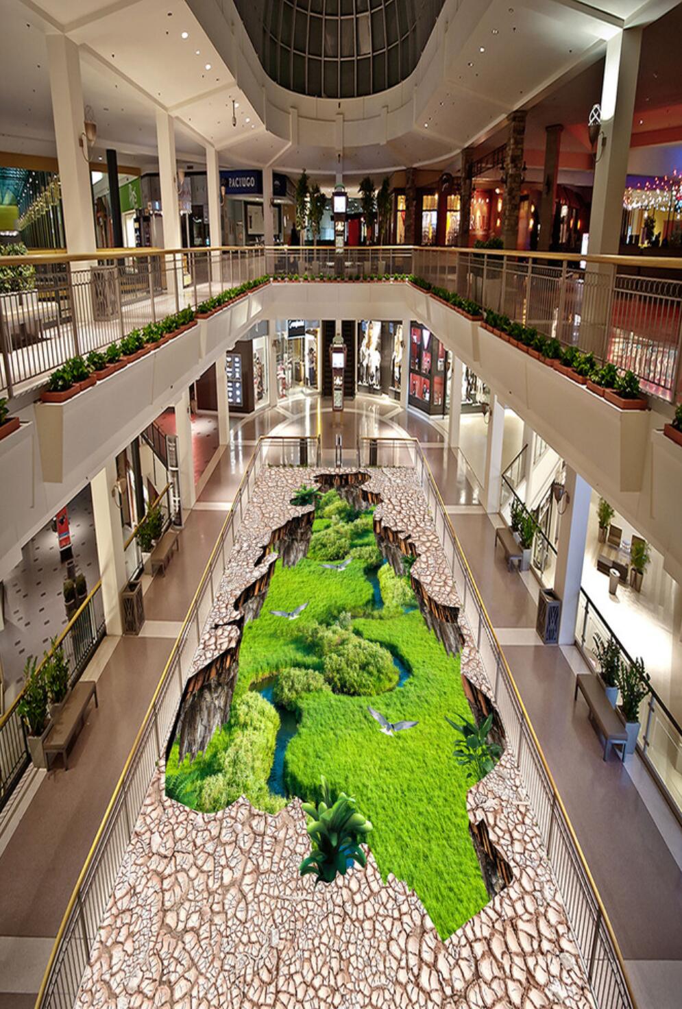 3D Prairie Birds 116 Floor Mural Self-Adhesive Sticker Bathroom Non-slip Waterproof Flooring Murals