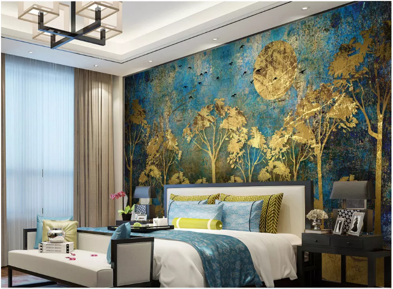 3D Golden Plant 2147 Wall Murals