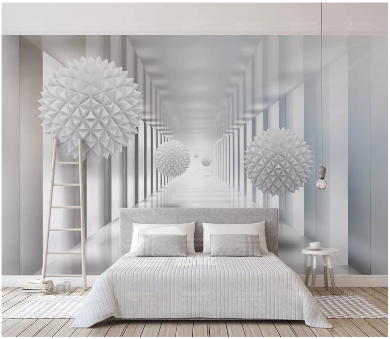 3D White Sphere 2046 Wall Murals