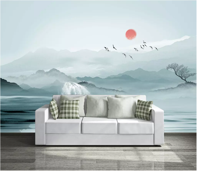 3D Sunrise Valley 2155 Wall Murals