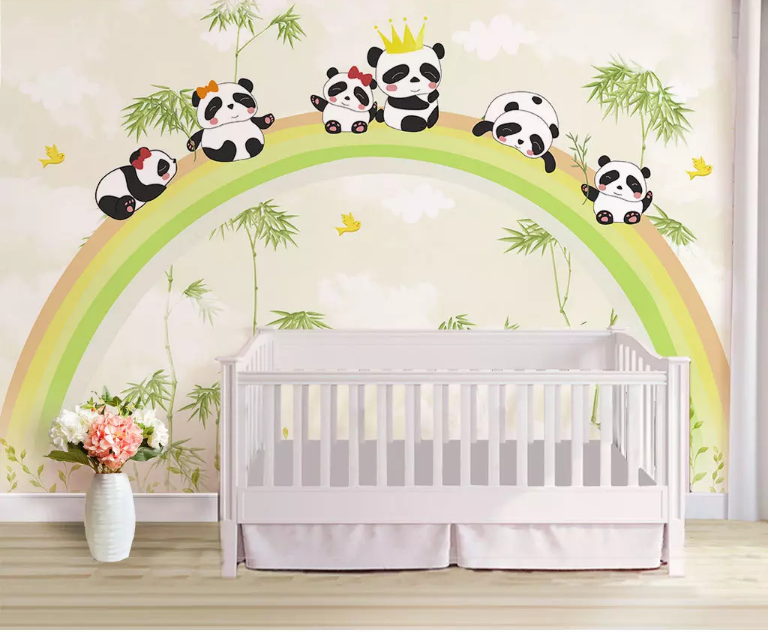 3D Rainbow Panda 2149 Wall Murals