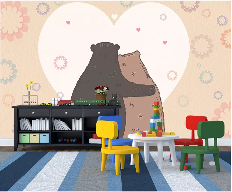3D Love Bear 2184 Wall Murals