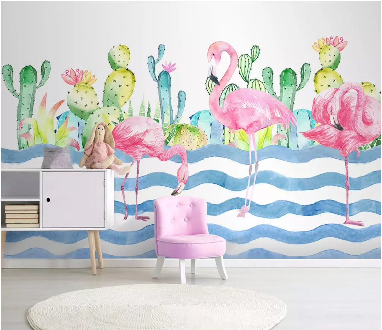 3D Pink Flamingo 2182 Wall Murals
