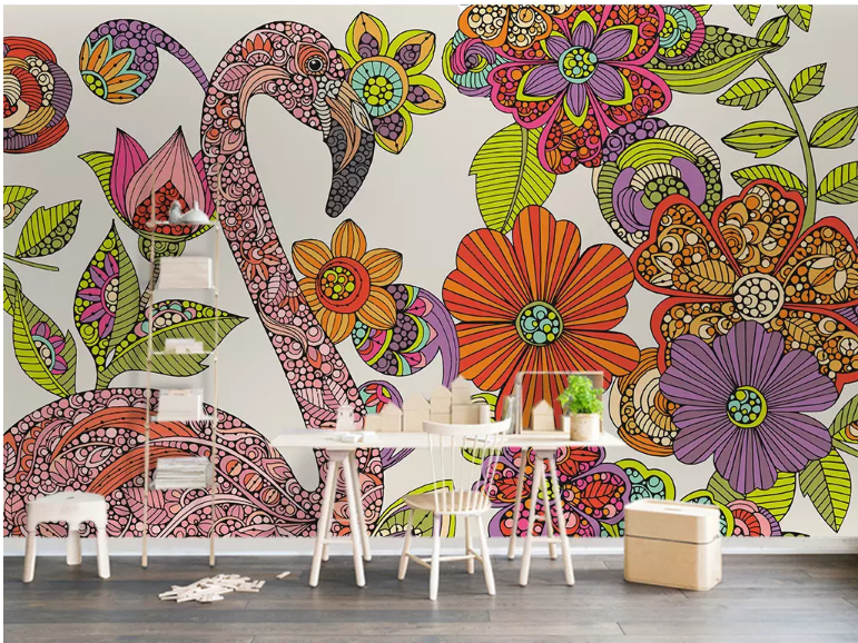 3D Bird Flower 2044 Wall Murals