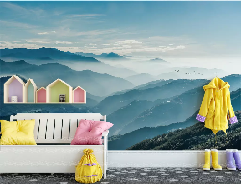 3D Misty Valley 2056 Wall Murals