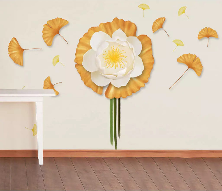 3D White Flowers 2187 Wall Murals