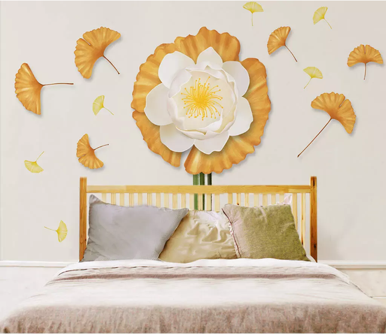 3D White Flowers 2187 Wall Murals