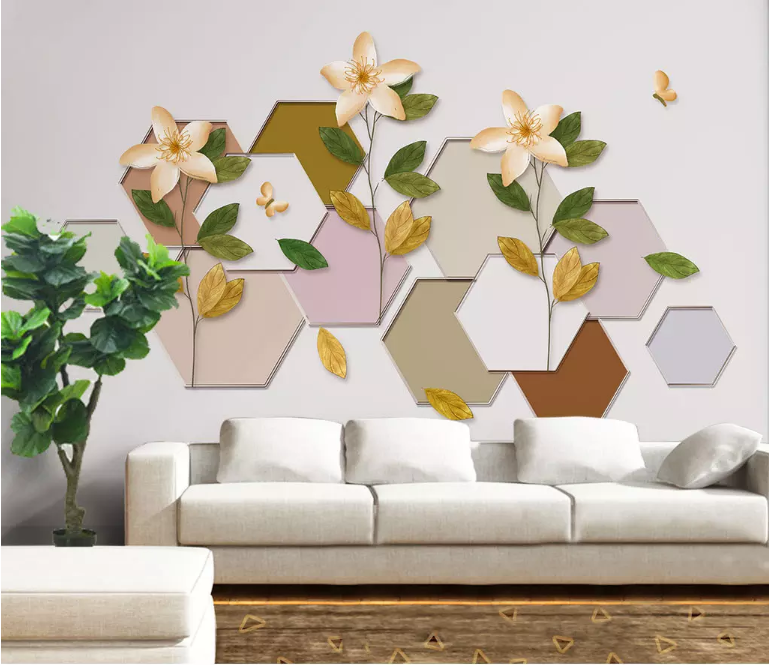 3D Geometric Flowers 2192 Wall Murals