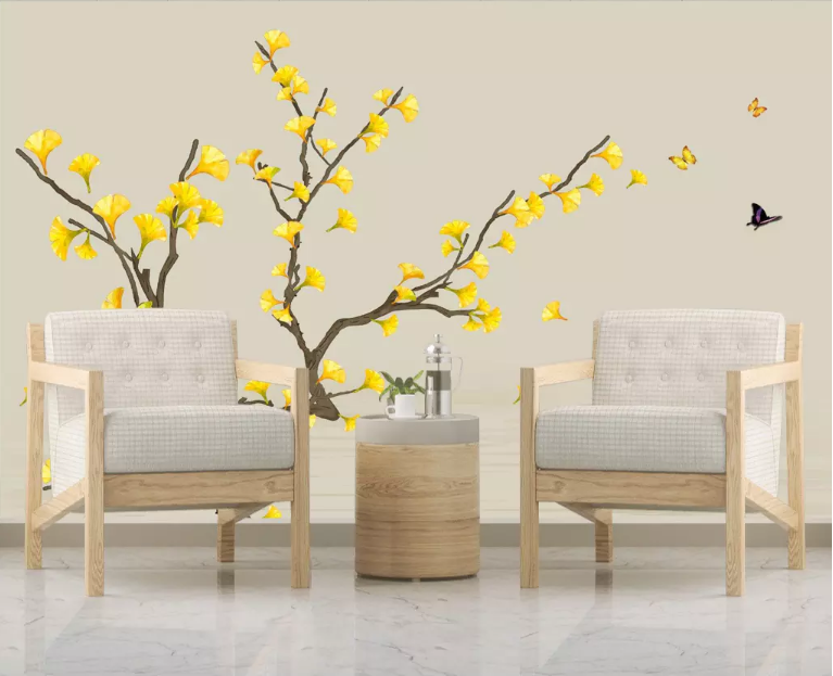 3D Yellow Flowers 2194 Wall Murals