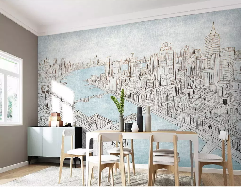 3D Waterside City 2191 Wall Murals