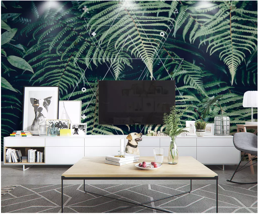 3D Waterdrop Leaves 2059 Wall Murals