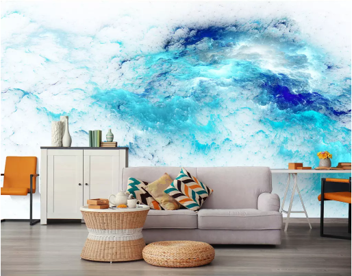 3D Blue Pattern 2118 Wall Murals