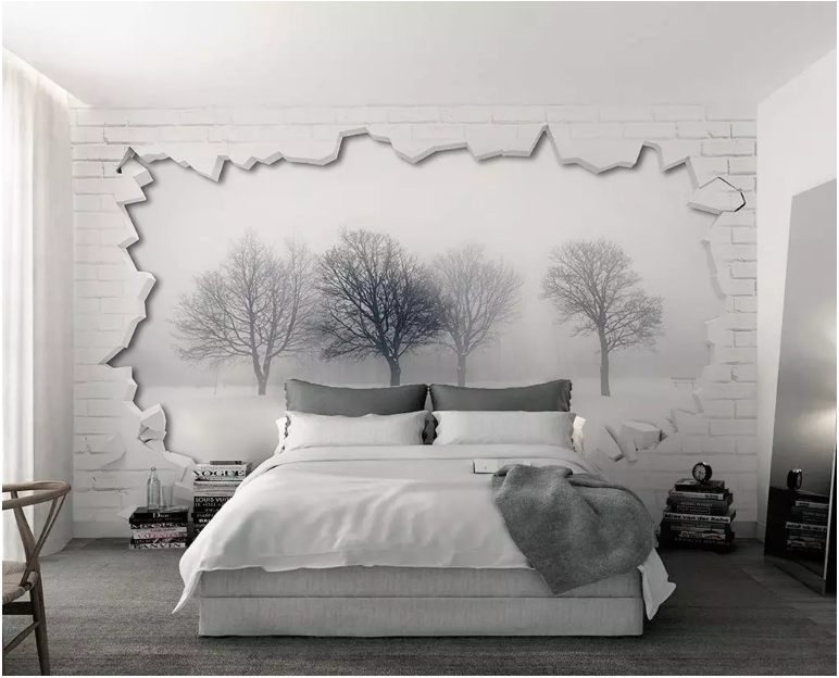 3D Black Tree 2027 Wall Murals