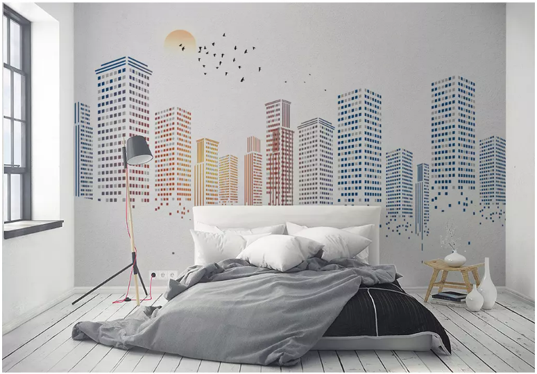 3D Color Building 2082 Wall Murals
