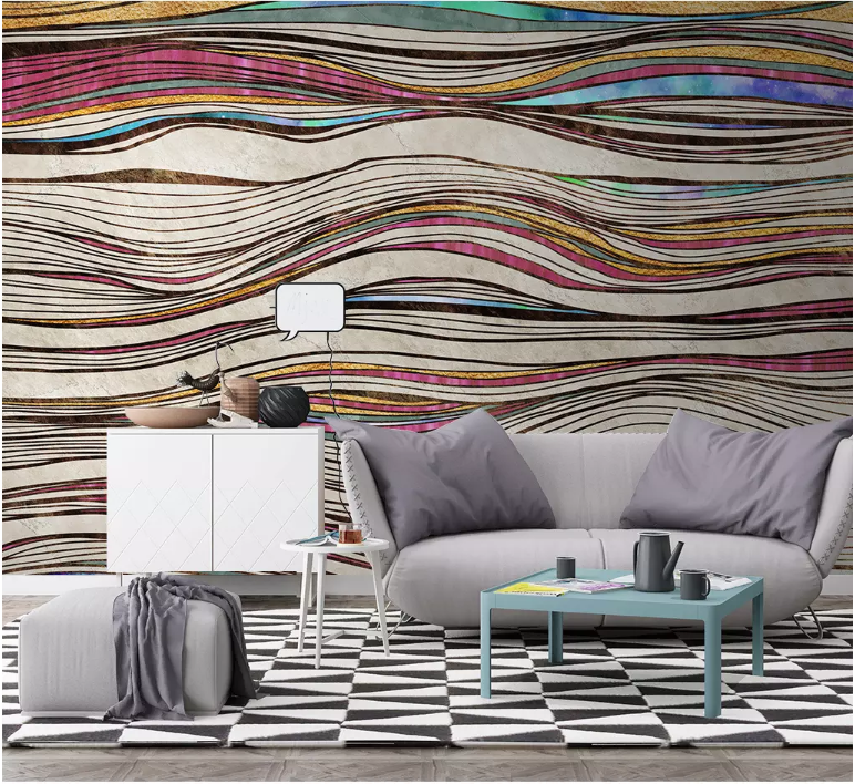 3D Color Wave 2127 Wall Murals